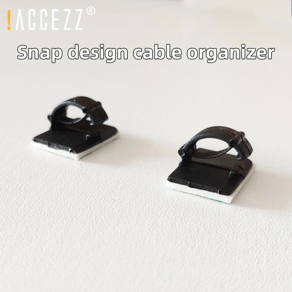 

!ACCEZZ 30pcs Mini Cable Clamps Self Adhesive Wire Clip Tie Fixer Mount Desk Line Holder Data Cord Organizer Management Fastener
