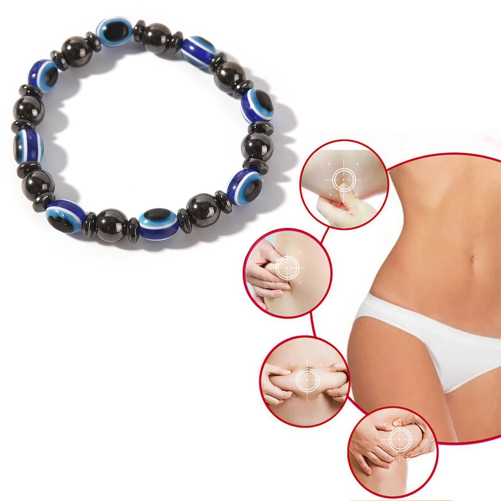 

Fashion Weight Loss Round Black and Blue Stone Magnetic Therapy Bracelet Health Care Luxury Slimming Product Face Lift Tools