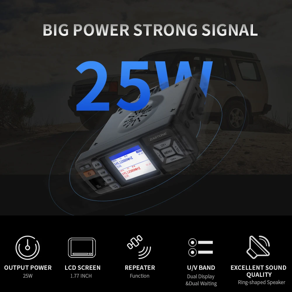 Автомобильная рация zastone z318 Двухдиапазонная vhf ufh ham радио Прошутто 25 Вт FM мини