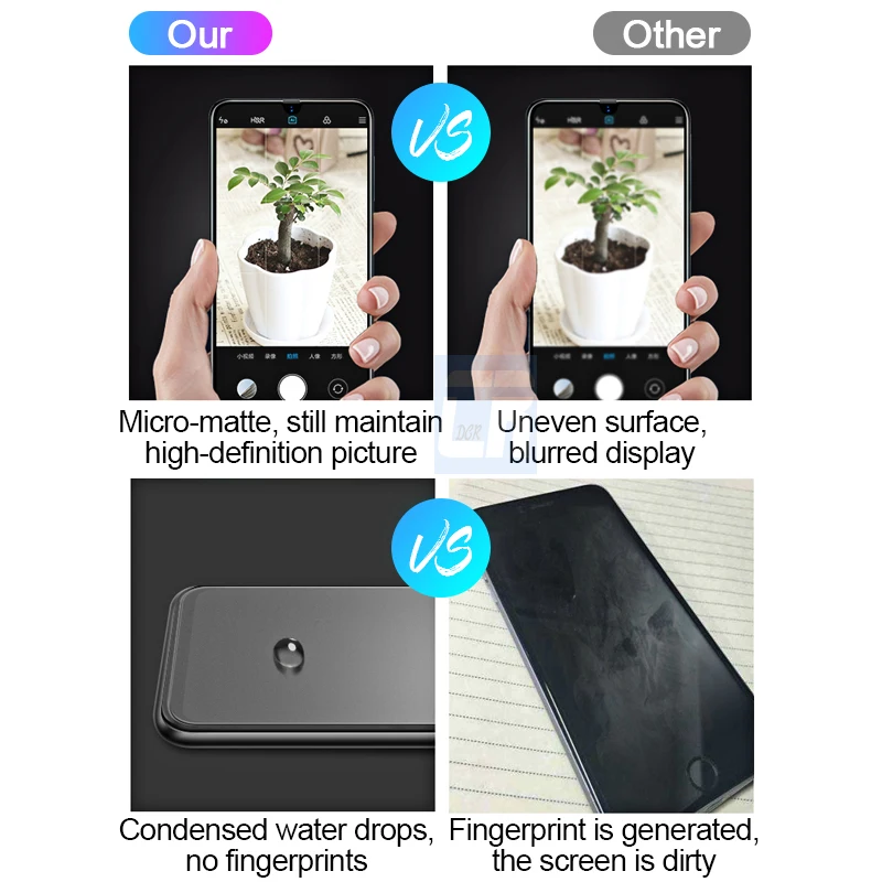 No Fingerprint Matte Frosted Glass for Samsung Galaxy A21S A50 A20 A30 A10 M10 M20 Tempered Glass for Samsung A71 A51 A72 A52 A7