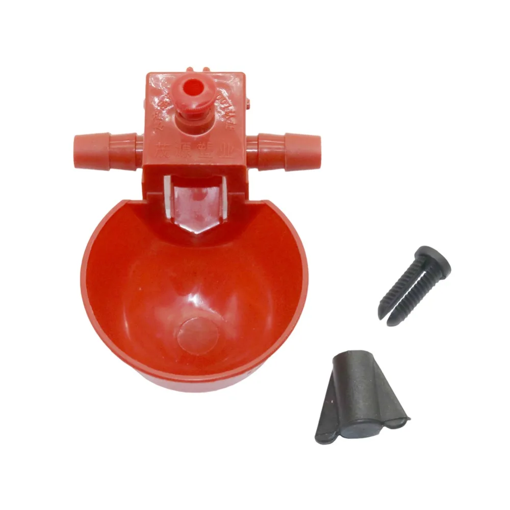 

50 Sets Red Quail Waterer Animal Feeders Automatic Bird Coop Feed Poultry Chicken Fowl Drinker Water Drinking Cups