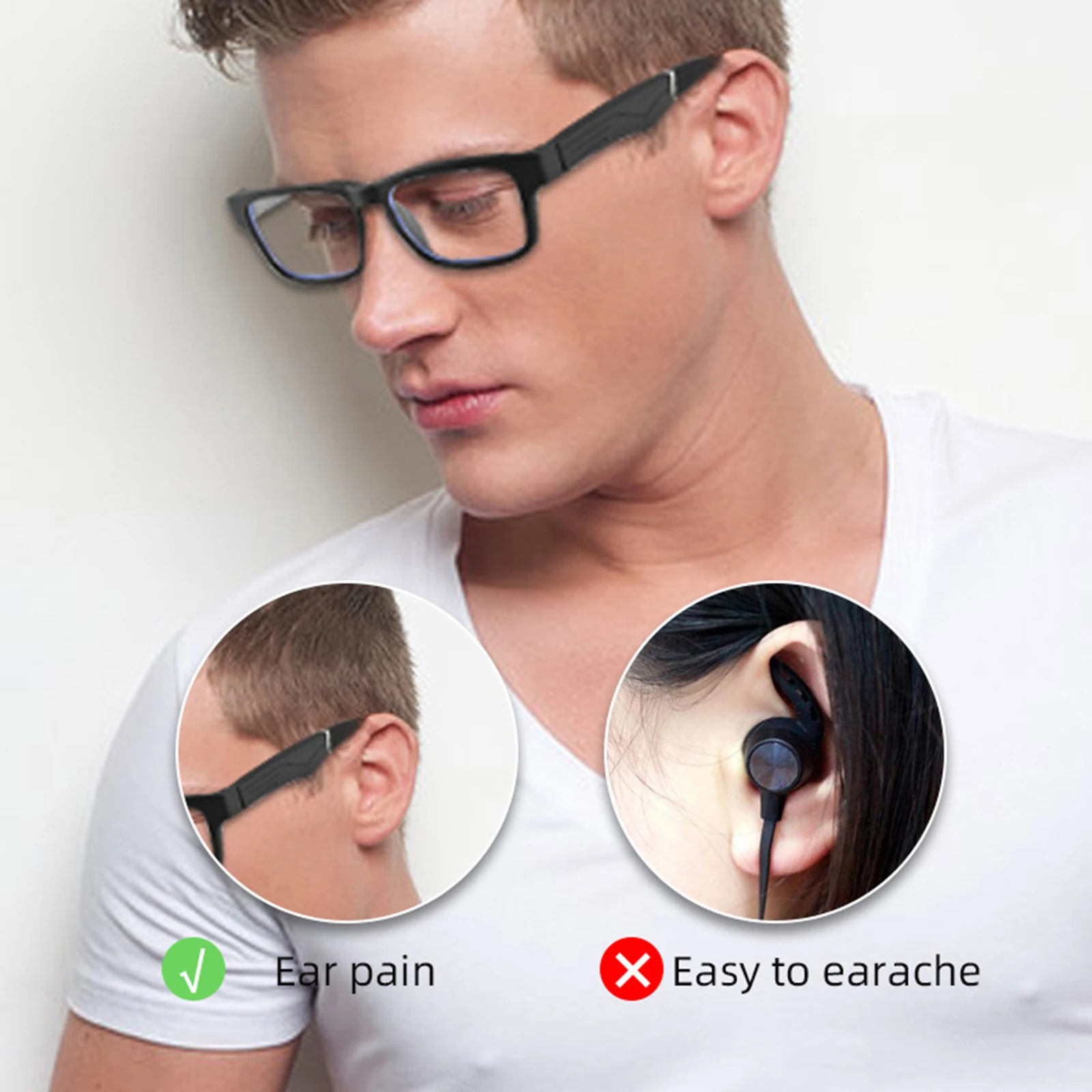구매 K3 블루투스 5.0 충전식 스마트 안경, 안티 블루 렌즈, 눈 보호, 안드로이드, IOS 지능형 선글라스, 마이크 포함