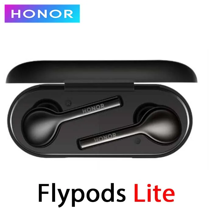 Black Оригинальные беспроводные наушники huawei Honor Flypods Lite, водонепроницаемые, IP54, управление нажатием, Беспроводная зарядка, Bluetooth 4,2 - Цвет: Black
