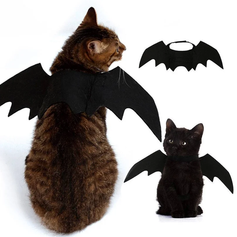 

3Pcs Cute Halloween Cat Costume Small Pet Cat Bat Wings Halloween Cat Wings Hallowen Cat Accessories 2019 Halloween Decorations