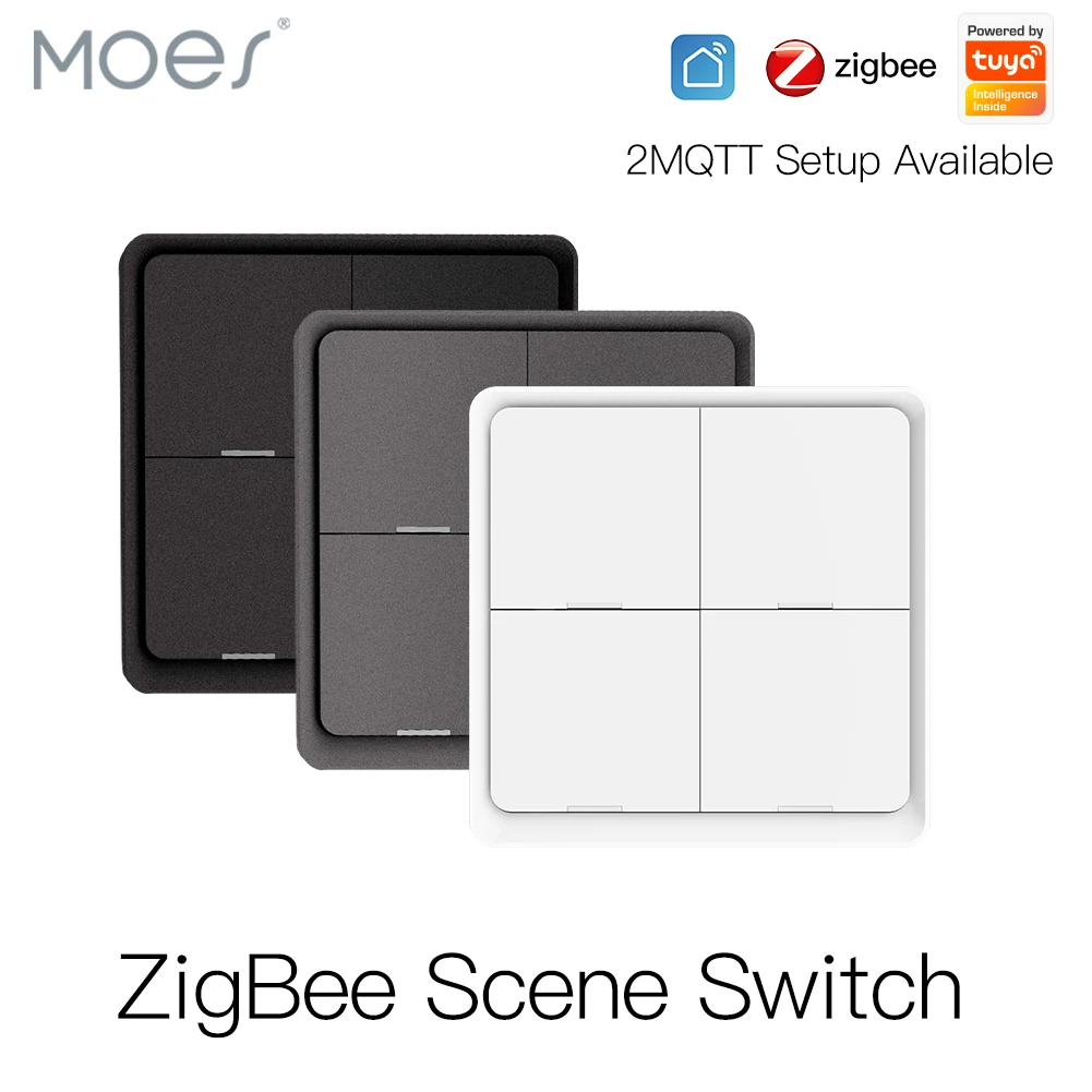 Кнопочный контроллер на 4 клавиши беспроводной переключатель ZigBee с питанием от