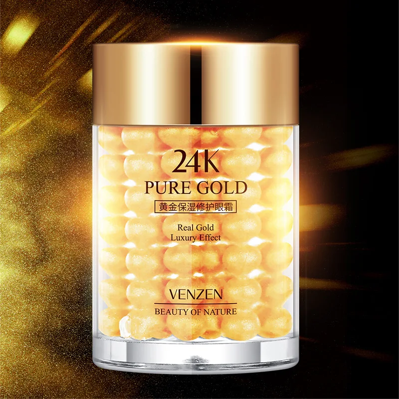 24K Gold Eye Cream Collagen Hydra Anti Wrinkle Dark Circles Remover Bag Repair Skin Care Whitening Moisturizing |
