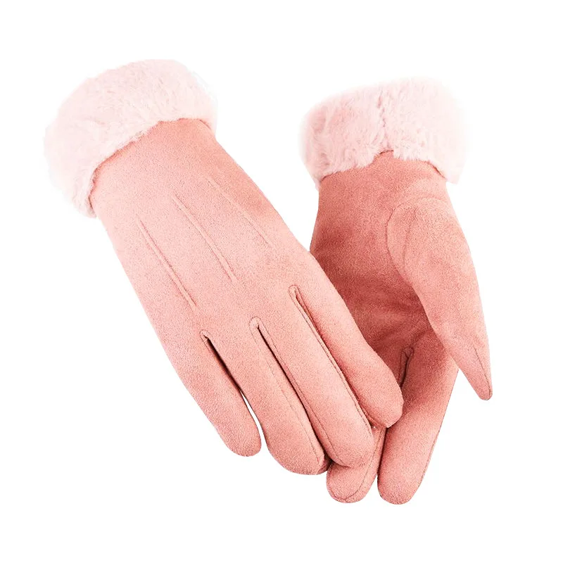 

New 2021 Fashion Women Gloves Autumn Winter Cute Furry Warm Mitts Full Mittens Women Outdoor Sport Female Gloves Screen