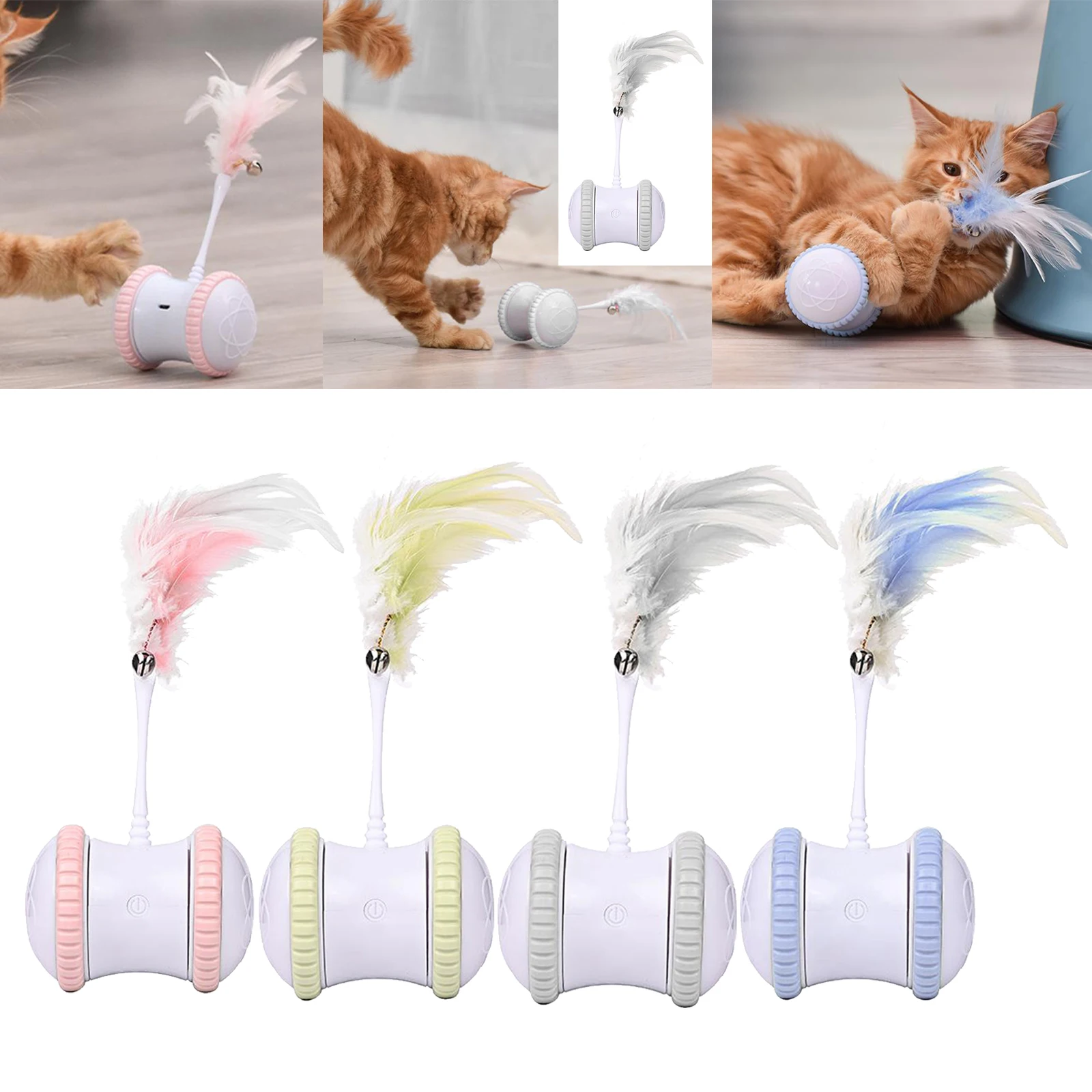 

Interactive Cat Toys Wicked Ball for Indoor Cats, Auto 360 Self-Rotating & USB Rechargeable with LED Light Toy for Kitten