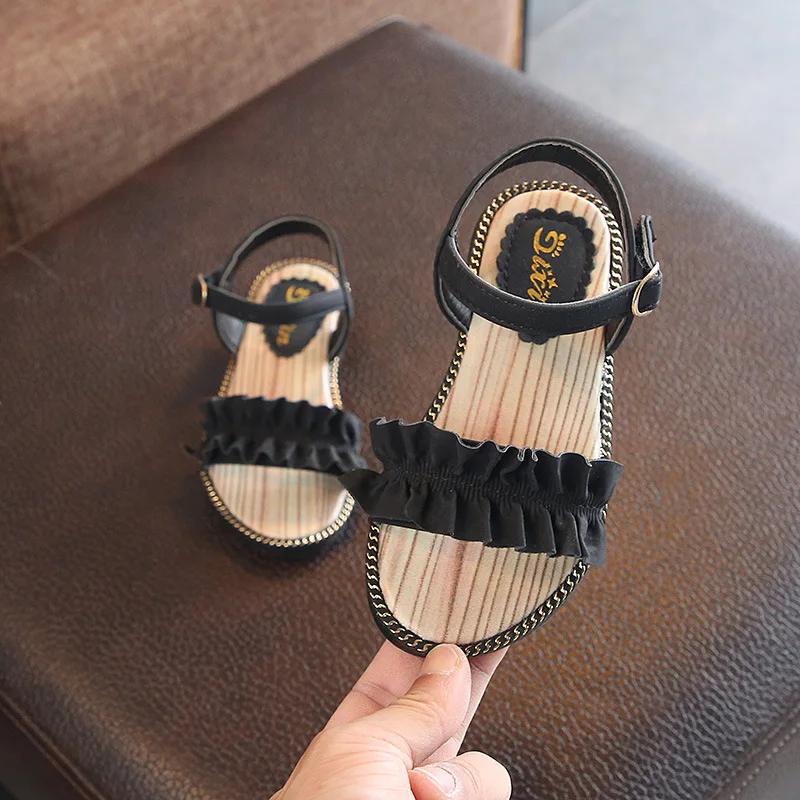 Летние детские пляжные сандалии повседневная милая мягкая замшевая пляжная