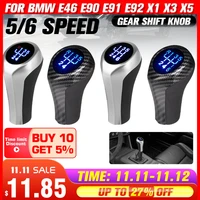 5 6 speed manual led gear shift knob wled backlight leather shifter lever handle gear stick for bmw e46 e90 e91 e92 x1 x3 x5