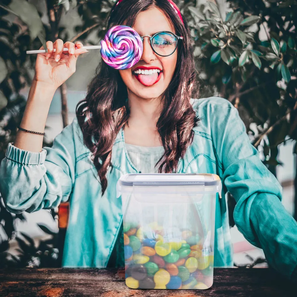 

1Set Lidded Grains Storage Box Moisture-proof Sealed Jar Home Storage Jar