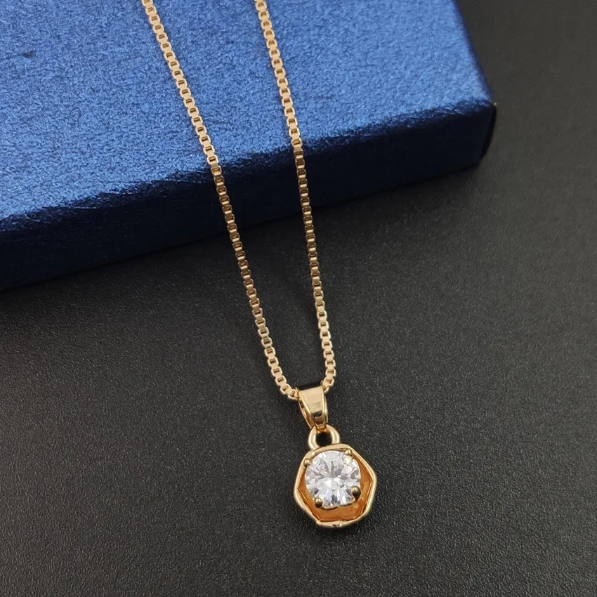 

HE08 Simple micro-inlaid rose flower necklace, wild flower clavicle chain small jewelry necklace