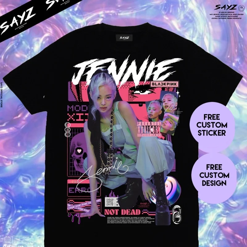 Футболка Kaos Kim Jennie kaos kpop на заказ уличная одежда sayz для мужчин и женщин | Мужская
