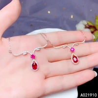 kjjeaxcmy boutique jewelry 925 sterling silver inlaid natural ruby pendant female supports detection popular classic