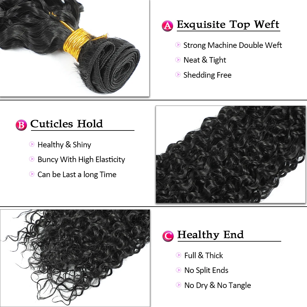 YunRong  Synthetic Ombre Curly Blonde Bundle Hair Weave Black 613 Kinky Curly Hair Extensions Heat Resistant Fiber Afro Curly