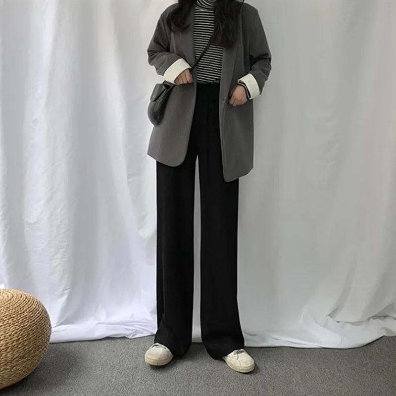 

Sweatpants Women Clothes Pants Streetwear 2020 Winter Fashion Korean Style Wide Leg Baggy Black High Waisted Vintage