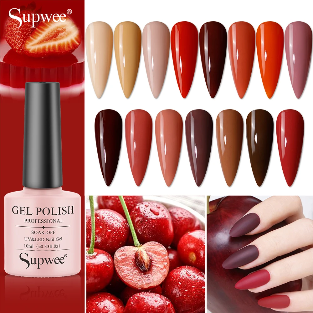 

Supwee Топ базового покрытия УФ-15 цветов УФ ногтей Гель-лак полу постоянный гель лак для ногтей Design10ml кленовый лист красный лак для ногтей