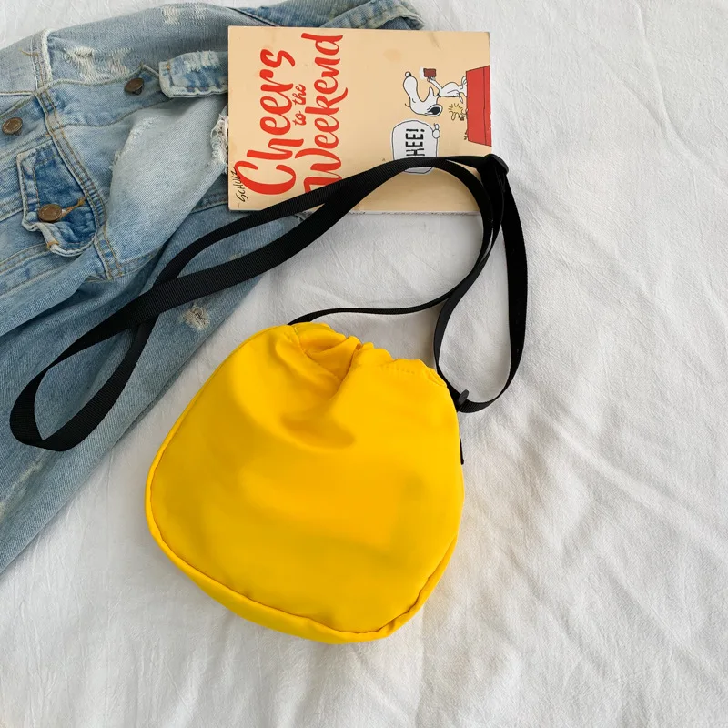 

Student Schoolbag Women Nylon Shoulder Bag Girl Drawstring Crossbody Preppy Solid Messager Bag Purple Bookbag Birthday Gift