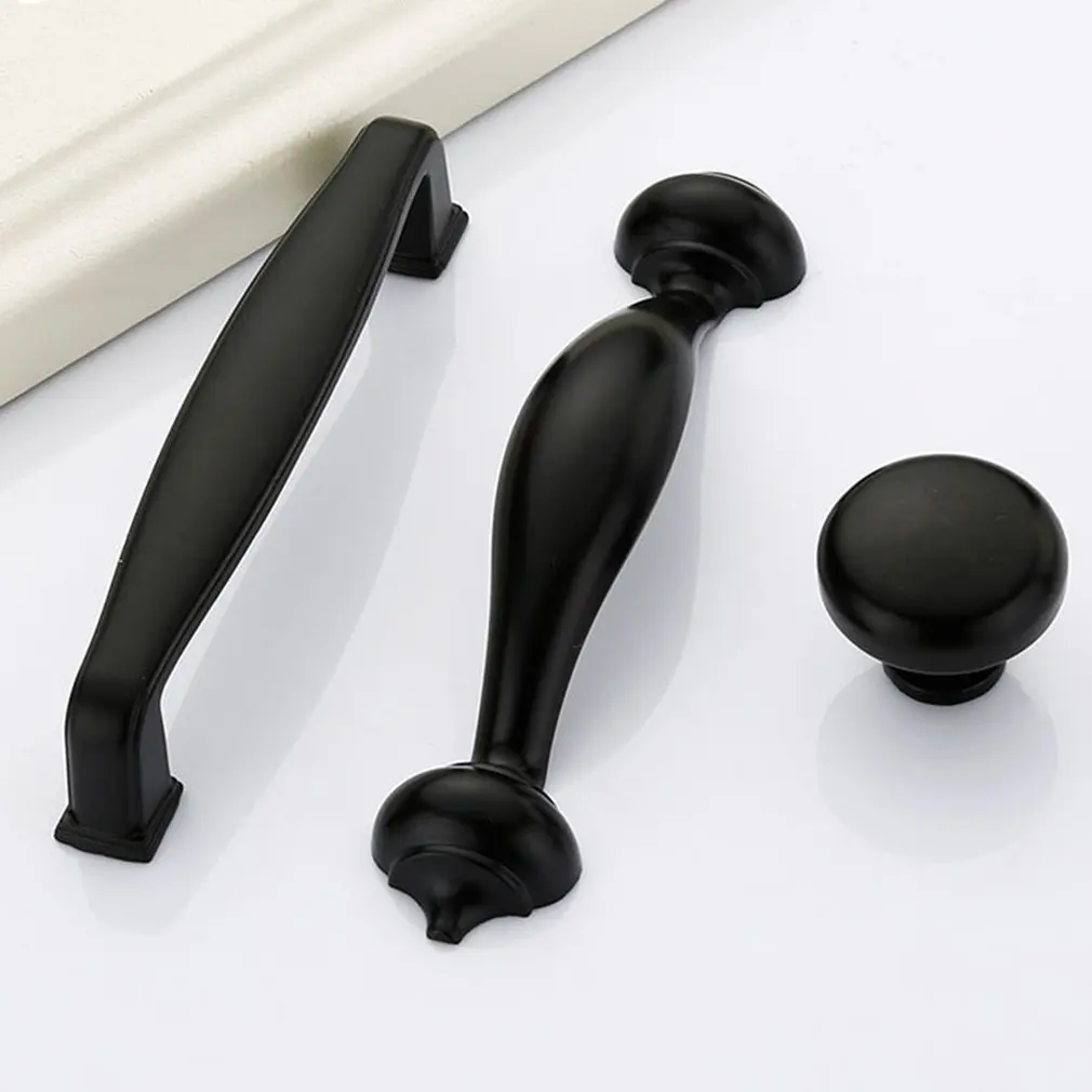 Черные дверные ручки шкаф выдвижной ящик кухонная ручка для дверцы шкафа мебели