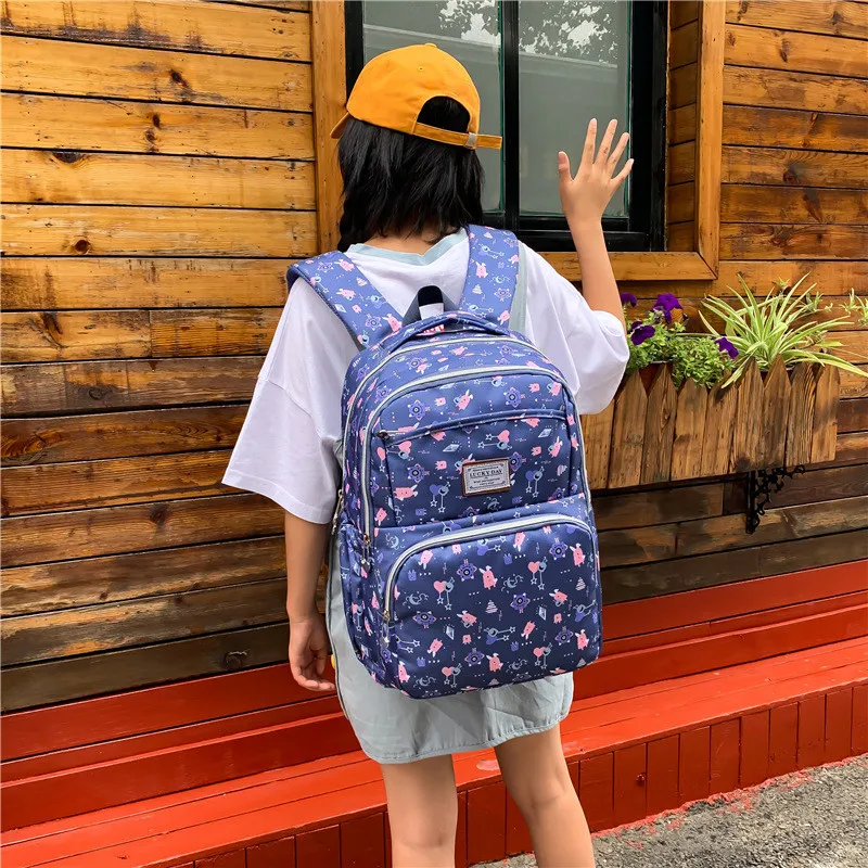 Big Capacity Cute Printing Girl School Bag Kid Backpack Zipper Backpacks School Bags For Teenagers Girls