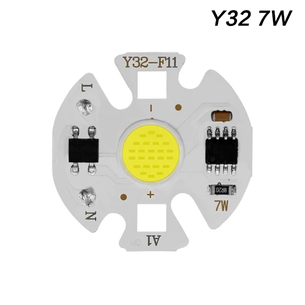 Y32 7w COB светодиодный чип 220 В, 50 Вт, 20 Вт, 30 Вт, 10 Вт, 3 Вт, 5 Вт, 7 Вт, 9 Вт, без необходимости драйвера, COB чип, светодиодный светильник, умная IC DIY для прожектора - Испускаемый цвет: Y32 7w