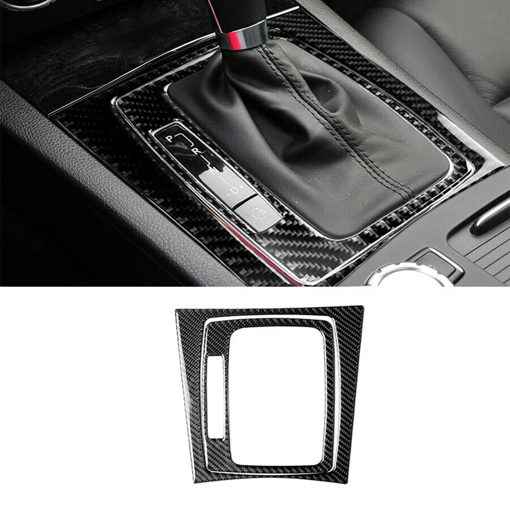 

2Pcs Carbon Fiber Gear Shift Panel Trim For Mercedes-Benz C Class W204 2007-2013 Decoration Sticker