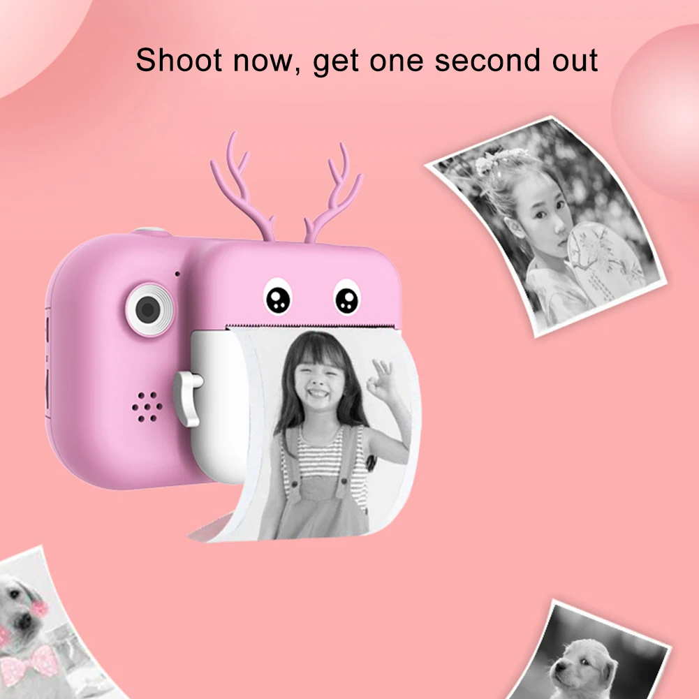 

16G Instant Print Camera Zero Ink Photography 1080P HD Video Travel USB Rechargeable For Kids Selfie 24MP Digital Mini Portable