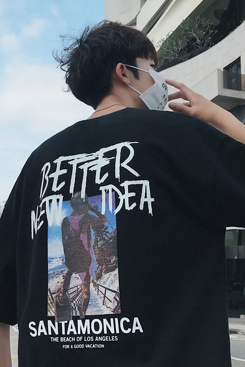 

women t shirt male female clothes 2021 dark graffiti rose T-shirt loose funeral print short-sleeved couple summer tops korean