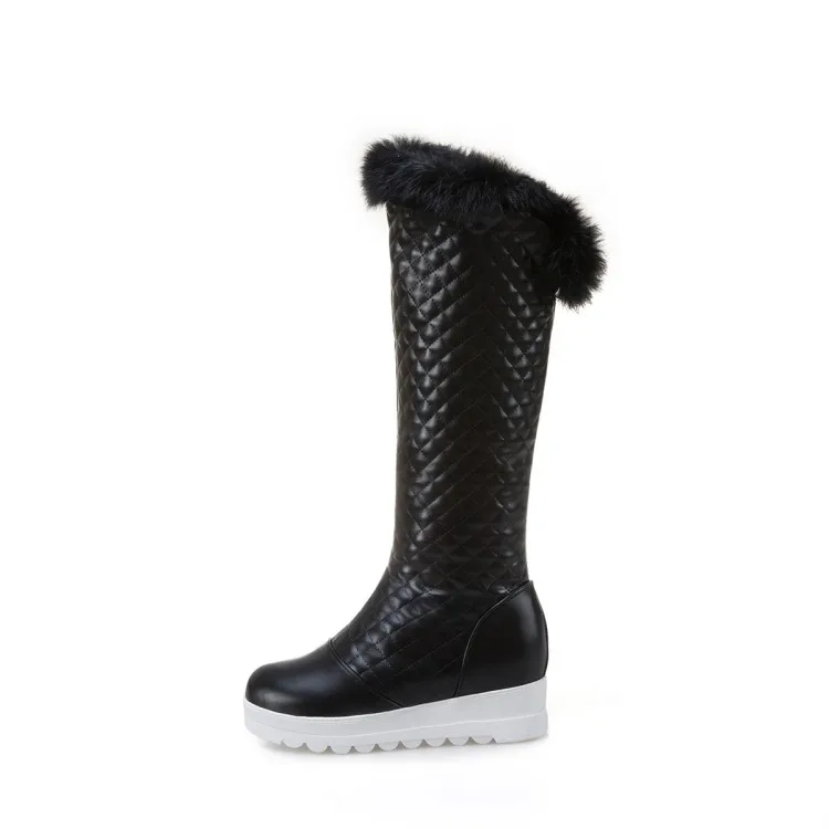 Милые ботинки большого размера с высокой боковой молнией водонепроницаемые