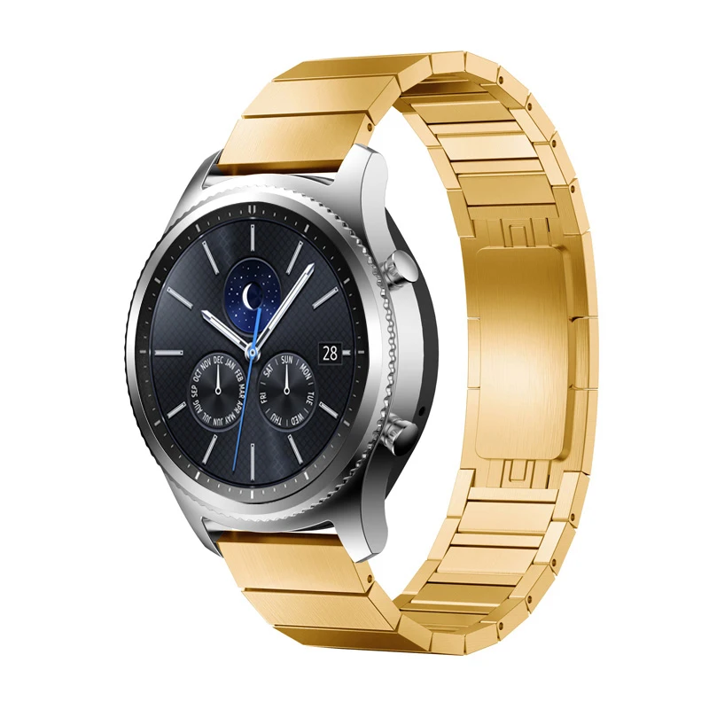 22 мм 20 мм ремешок для часов для samsung galaxy watch gear s3 frontier 46 мм 42 мм huawei GT часы из нержавеющей стали Бабочка Пряжка ремешок