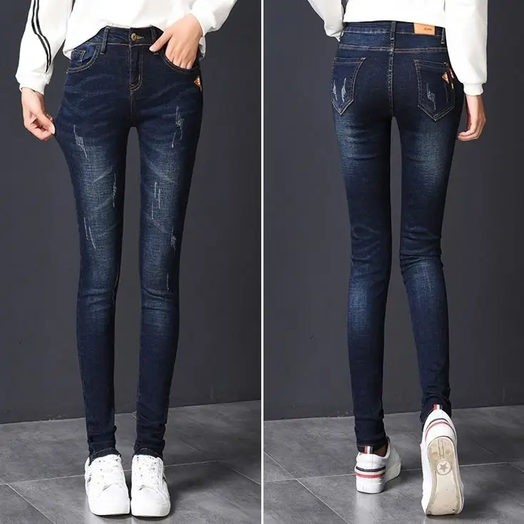 

Basic Skinny Women's Jeans Pencil Pants Autumn Winter Slim Elastic Denim Pants Jean Leggings Female Cotton Jeggings Jeans Woman