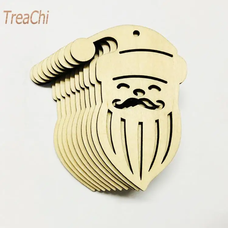 

10Pcs Pure Hand -Made Accessories Wood Handicraft Santa Claus Ornaments