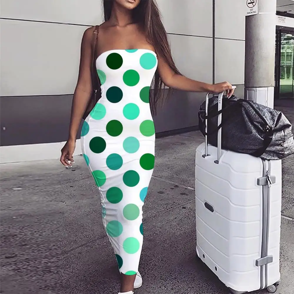 

KYKU Brand Dots Dress Women Colorful Sundress Harajuku Party Gradient Bodycon Dress Womens Clothing Casual Sleeveless Tunic