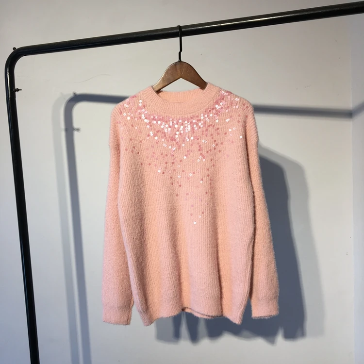 Neploe Sequin толстый свитер женский вязаный пуловер корейский топ зимний джемпер женский длинный рукав o-образный Вырез Свободный Pull Femme 54875