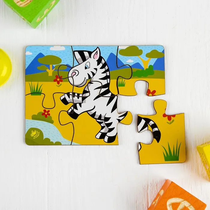 Puzzle 6 elements &quotzebra&quot toys puzzles for kids | Игрушки и хобби