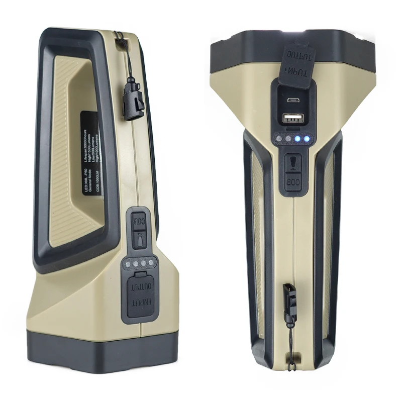 Günstig LED Tragbare Taschenlampe Leistungsstarke XHP50 Such Unterstützung Power Ausgang COB Seite Licht USB Aufladbare Scheinwerfer Camping Licht