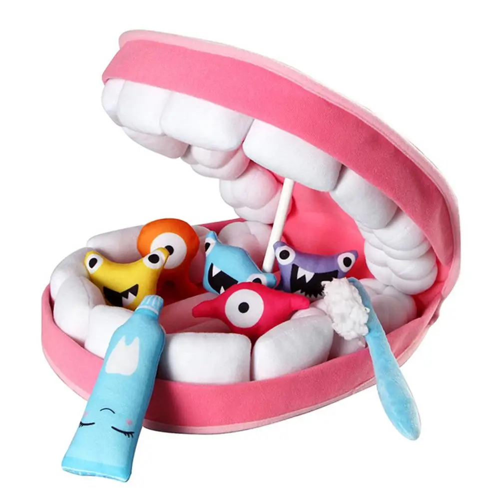 

Child Tooth Brushing Toy Set Plush Dental Care Education Toy Model Infant Preschooler Cognitive Oral Care Toothbrushing Toy