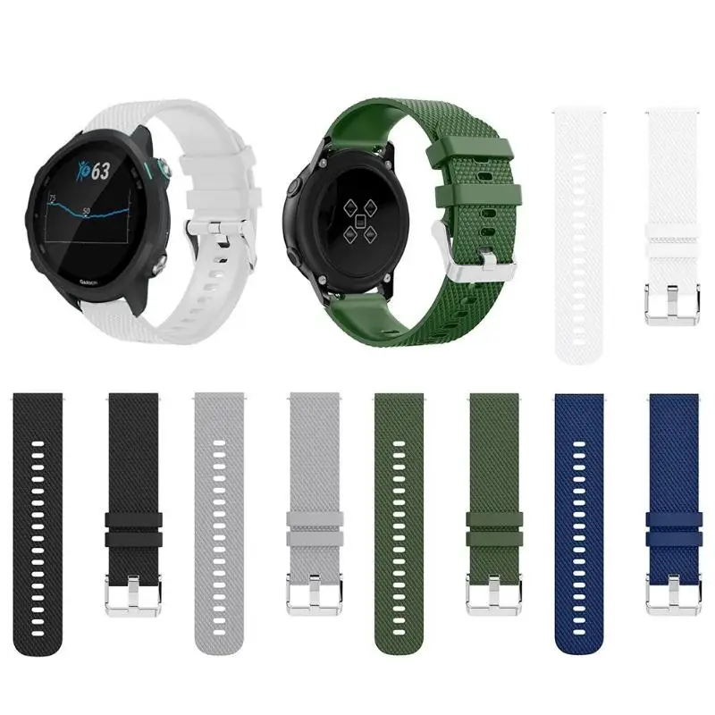 Замена силикона браслет ремешок для Garmin Forerunner 245 M/245/645(черный/белый/серый/армейский зеленый/темно-синий
