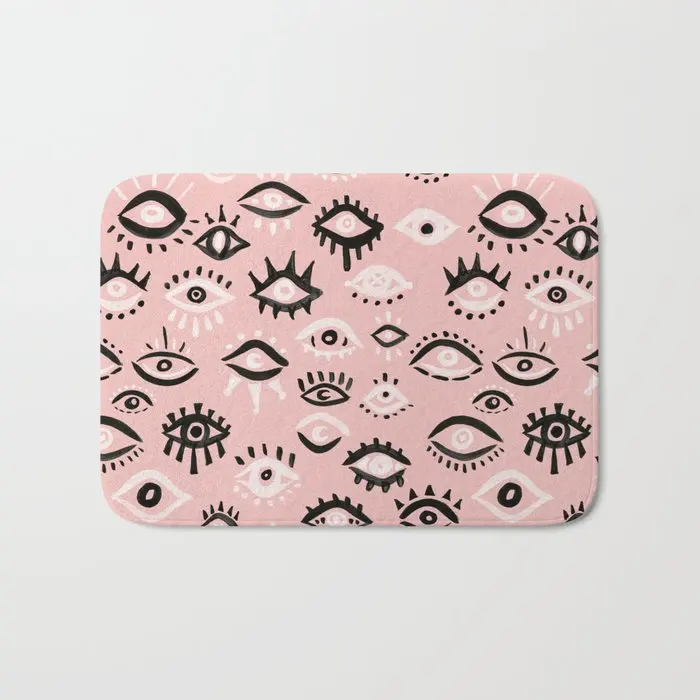 

Черная палитра румян Mystic Eyes, коврик для ванной, фланелевый абсорбирующий нескользящий синий коврик для входной двери, коврики для ванной ко...