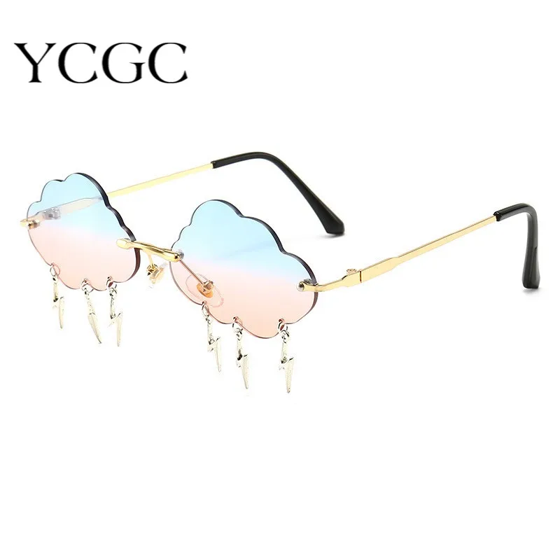 Мужские и женские солнцезащитные очки винтажные без оправы в стиле стимпанк