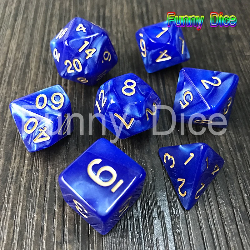 Brand New 7pcs Dice Set with Pearlized Effect Poker DnD D4 d6 d8 d10 d12 d20 Polyhedral For Rpg Dnd Board Game as Gift|Кубики| |