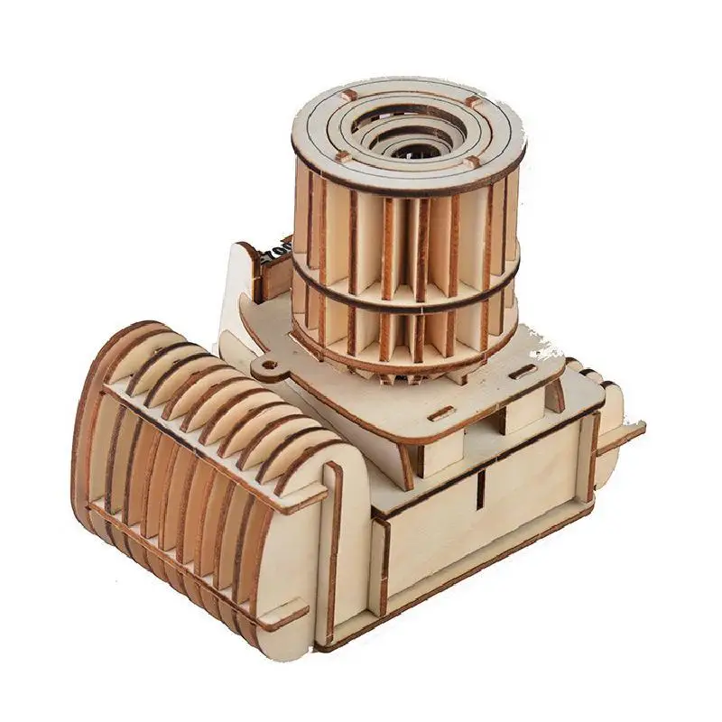 3d деревянные стерео головоломки моделирование камера модель игрушки Детские