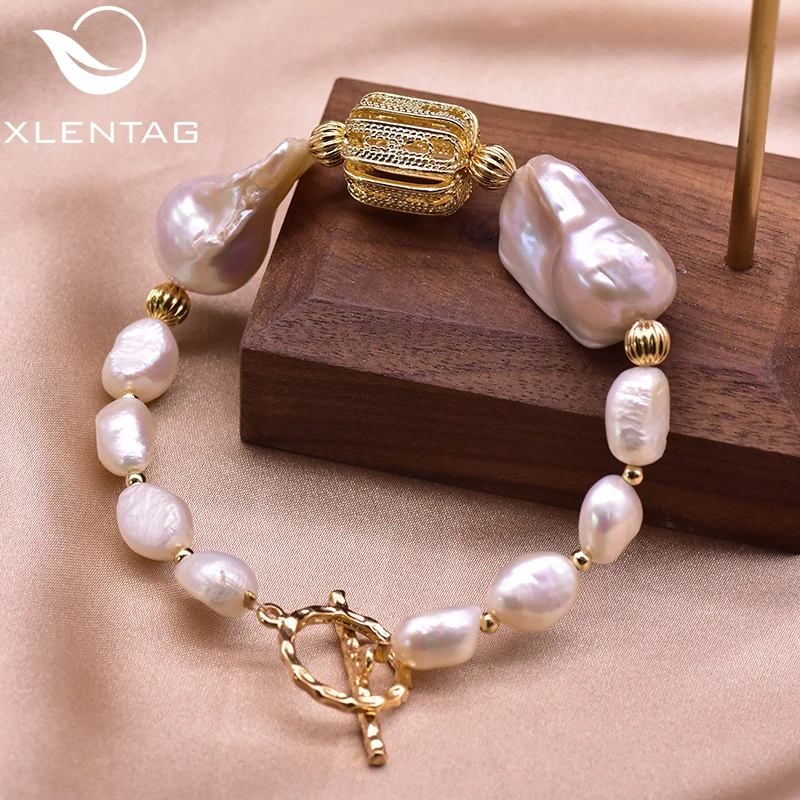 XlentAg натуральный белый барочный жемчуг браслет галактика угол юбилей любовь для