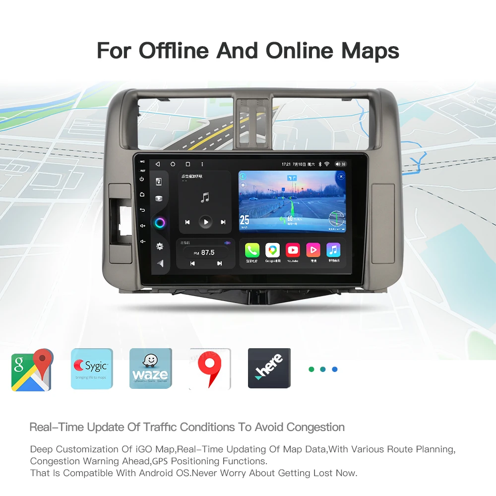 Kingchange Android 11 Автомобильный мультимедийный плеер для Toyota Land Cruiser Prado 150 2009 - 2013 радио