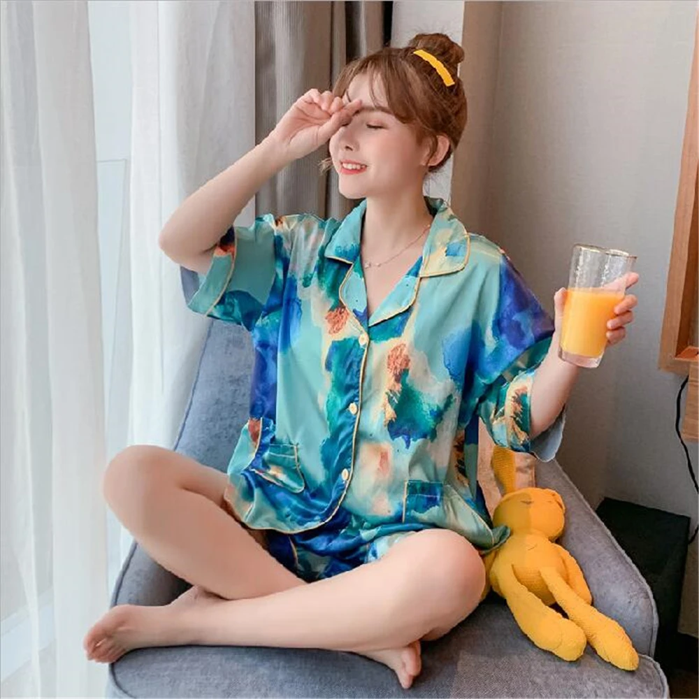 Высококачественный Свободный Летний пижамный комплект одежда для сна японская и