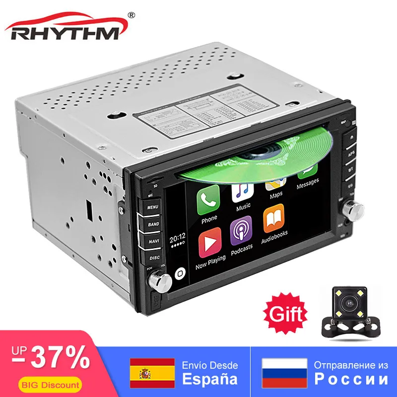 Автомобильный DVD Радио 2 din универсальный Авторадио carplay стерео In-Dash FPS Bluetooth USB/SD/AV-IN управление рулем сенсорный FM AM Cam