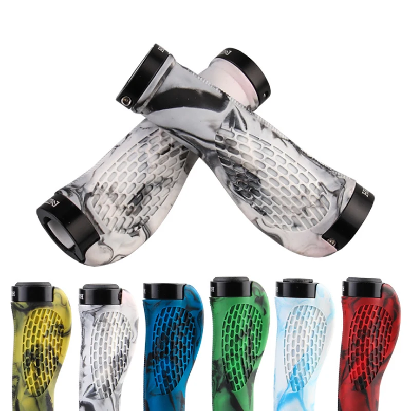 

1 Pair MTB/Road Bicycle Grips Handlebar Cover Soft TPR Rubber Anti-slip Bike Handle Shock Absorption Bilateral Locking Grip