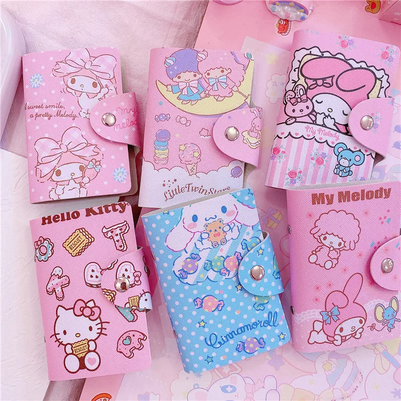 1 шт. прекрасный мультфильм Мелодия Cinnamoroll кредитный держатель для карт для женщин дорожные карты Кошелек из искусственной кожи Пряжка Бизнес ID держатель для карт s