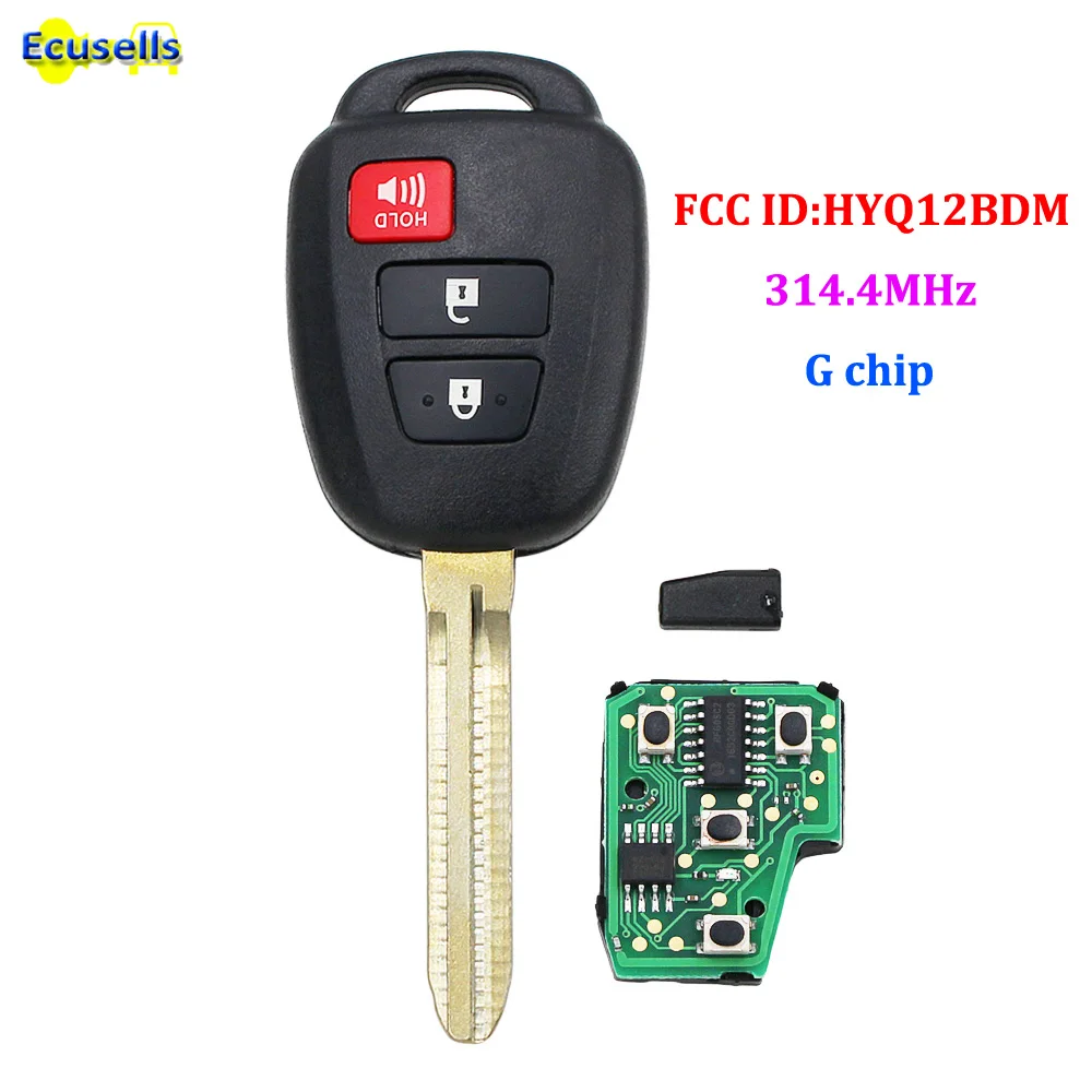 314 4 МГц 3 кнопочный необработанный дистанционный ключ с G-чипом для Toyota Prius C 2012-2016