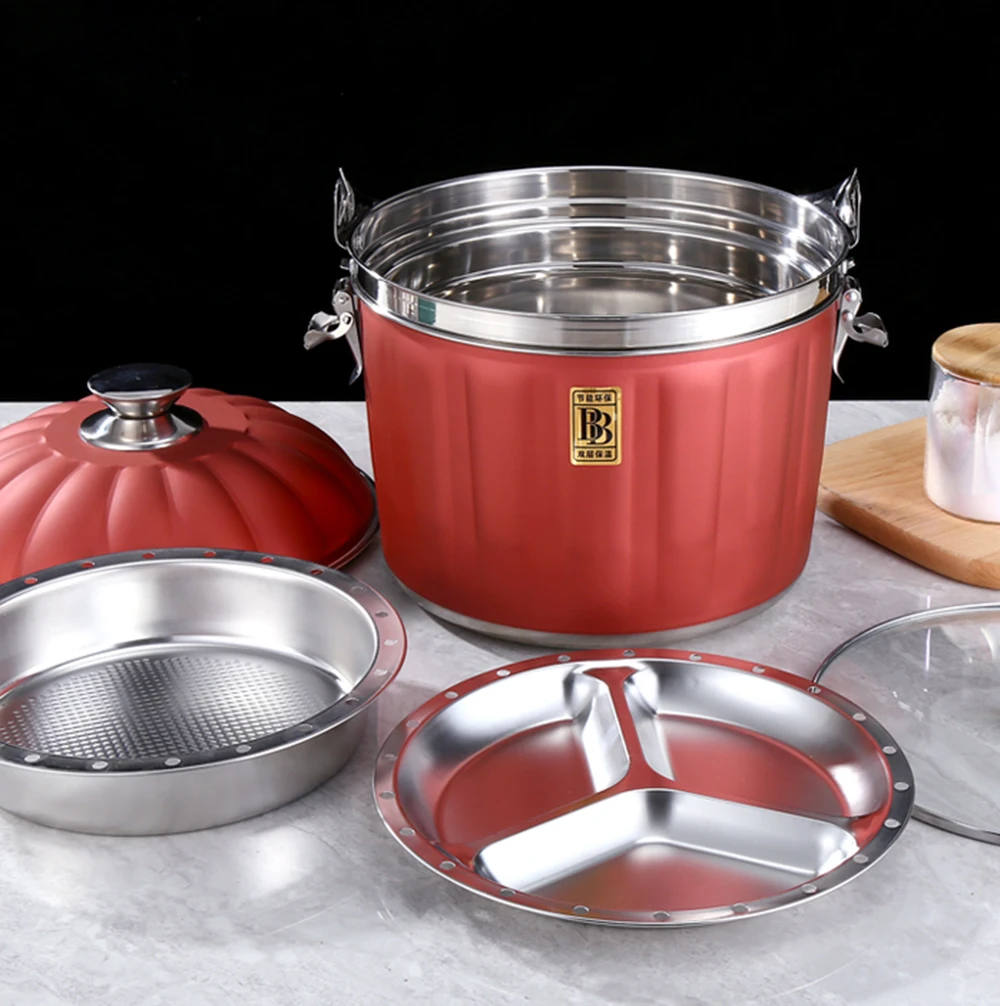 Толстый кастрюля из нержавеющей стали 304 для супа без огня 7 5 л обеда большой